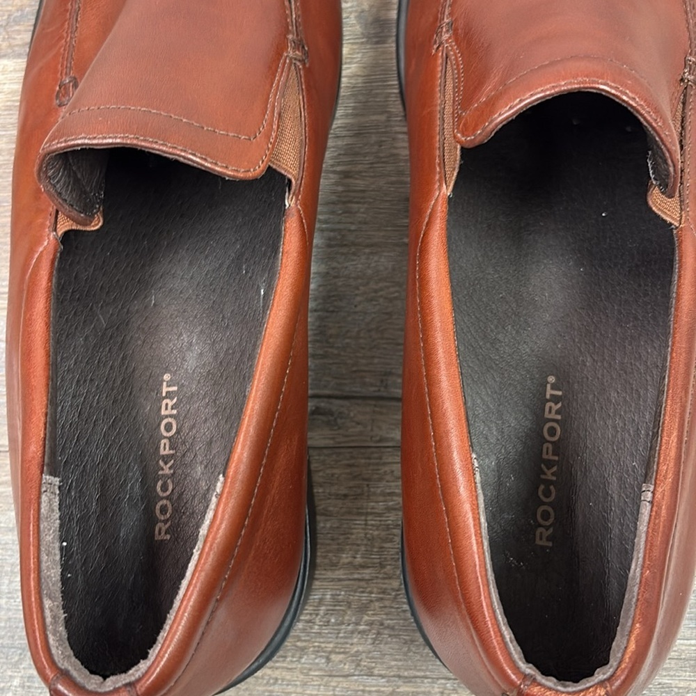 Rockport Men’s Brown Leather Slip On Loafers Size 13 - Picture 7 of 8
